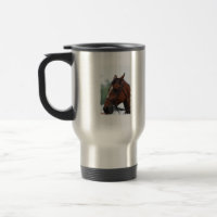 Tasse quarte de voyage de profil de cheval