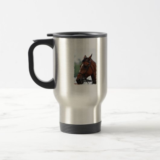 Tasse quarte de voyage de profil de cheval (Gauche)