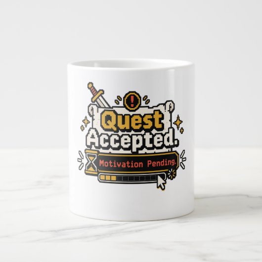 Tasse Quest Accepted Motivation Pending Funny Game (Devant)