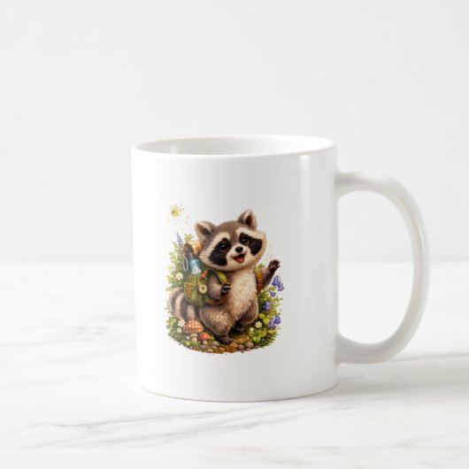 Tasse Raton Laveur Camping Été – Exploratice Douce (Droite)