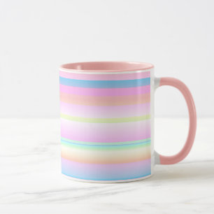 Tasse rayée à palette rose pastel mignonne