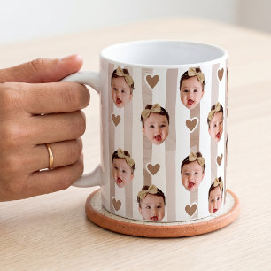 Tasse rayée avec photo personnalisée Bébé mignon