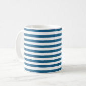 Tasse rayée bleue et blanche (Devant gauche)