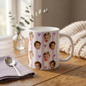 Tasse rayée de photo personnalisée | Bébé mignon