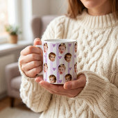 Tasse rayée de photo personnalisée | Bébé mignon