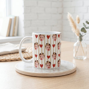 Tasse rayée de photo personnalisée Bébé mignon