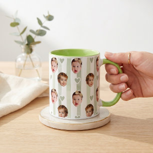 Tasse rayée de photo personnalisée Bébé mignon