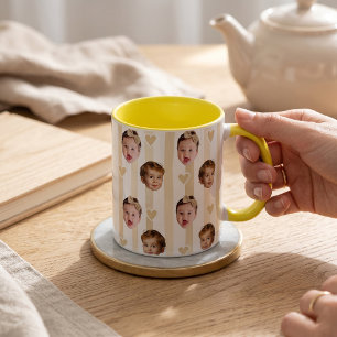 Tasse rayée de photo personnalisée   Bébé mignon