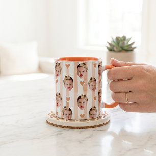 Tasse rayée de photo personnalisée   Bébé mignon