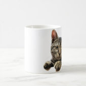 Tasse rayée grise de chat tigré (Centre)
