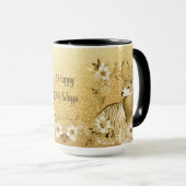 Tasse Renne Floral Doré (Devant droit)