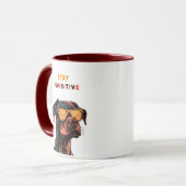 Tasse Restez Pawsitive – Chien Cool avec des Lunet (Devant gauche)