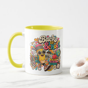 Tasse Retour à l'école Groovy Crayon Coloré Étudia