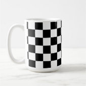 Tasse Rétro à Damier Noir et Blanc (Gauche)