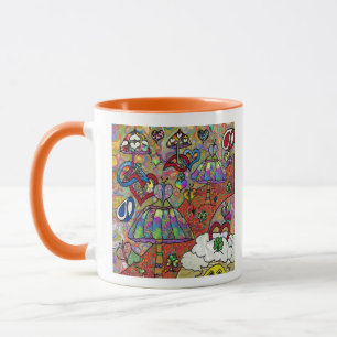 Tasse Rétro Années 60 Champignon Magique Psychedel