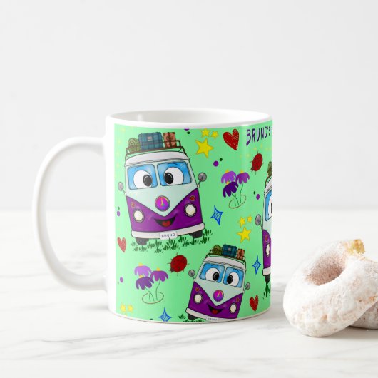 Tasse Rétro Campervan – Édition Bruno (Avec donut)