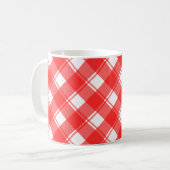 Tasse rétro carreaux rouge et blanc (Devant gauche)