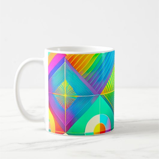 Tasse Rétro Pop Géométrie – Milieu de Siècle Color (Gauche)
