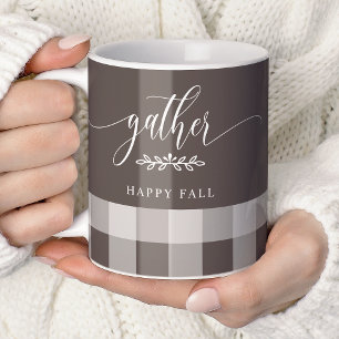Tasse Réunissez Joyeux Automne Brun & Blanc à Carr