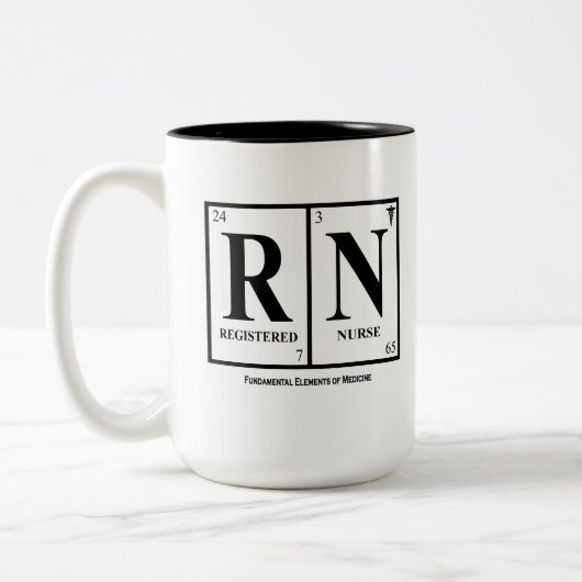Tasse (RN) d'infirmier autorisé, avec la citation (Gauche)