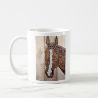 Tasse rocheuse de collage de cheval