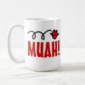 Tasse romantique de baiser avec les lèvres rouges (Gauche)