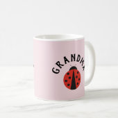 Tasse rose avec coccinelle pour la grand-mère (Devant droit)