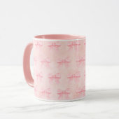 Tasse rose avec noeuds roses (Devant gauche)
