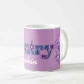 Tasse rose bleue de denim "de rustre de pays" (Devant droit)