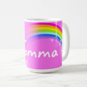 Tasse rose-clair de nom de short d'arc-en-ciel de (Devant droit)
