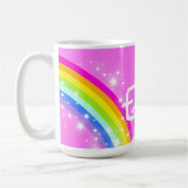 Tasse rose-clair de nom de short d'arc-en-ciel de (Gauche)