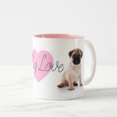 Tasse rose d'amour de carlin (Devant droit)