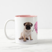 Tasse rose d'amour de carlin (Gauche)