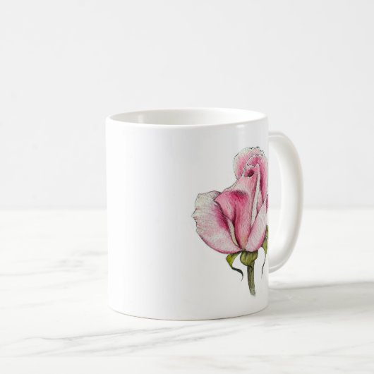 Tasse rose d'aquarelle vintage (Devant droit)
