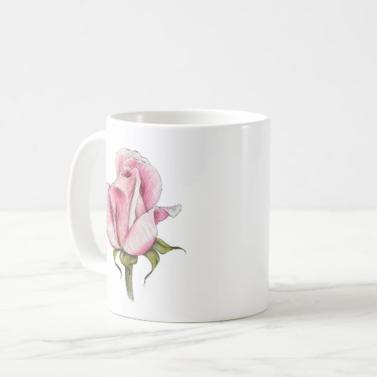 Tasse rose d'aquarelle vintage (Devant gauche)