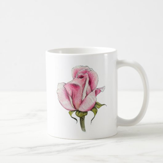 Tasse rose d'aquarelle vintage (Droite)