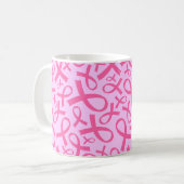 Tasse rose de cadeau de ruban de cancer du sein (Devant gauche)