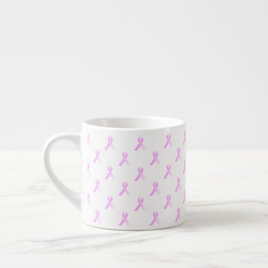 Tasse rose de café express de conscience de cancer (Gauche)