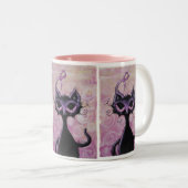 tasse rose de cancer du sein de ruban de minou (Devant droit)
