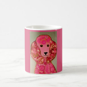 Tasse rose de chien de caniche