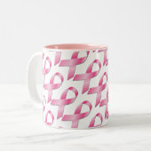 Tasse rose de conscience de cancer du sein (Devant gauche)