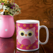 Tasse rose de hibou