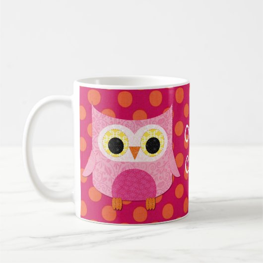 Tasse rose de hibou (Gauche)