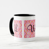 Tasse rose de monogramme de Deco (Devant gauche)