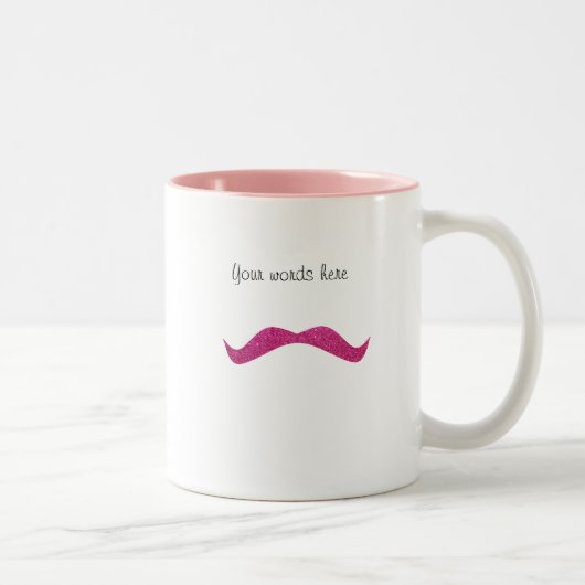 Tasse rose de moustache de parties scintillantes (Droit)