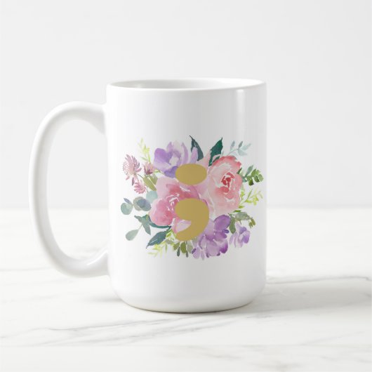Tasse rose de point-virgule (Gauche)