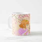 Tasse rose de princesse et d'écureuil (Devant gauche)