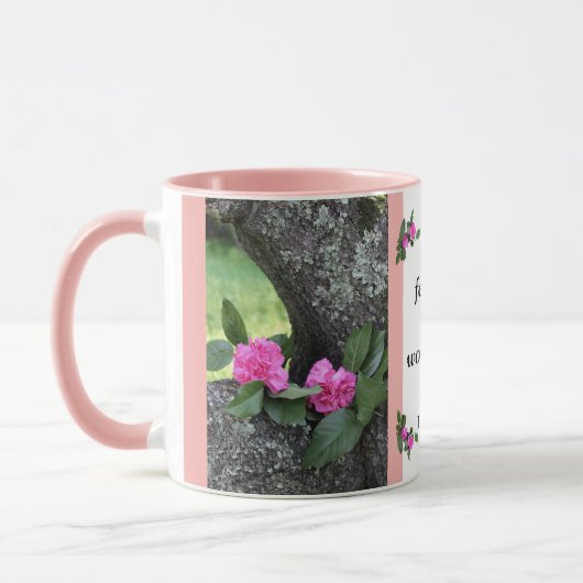 Tasse rose de psaume d'oeillets (Gauche)