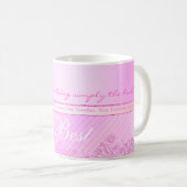 Tasse rose de roses pour le meilleur professeur (Devant droit)