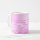 Tasse rose de roses pour le meilleur professeur (Devant gauche)